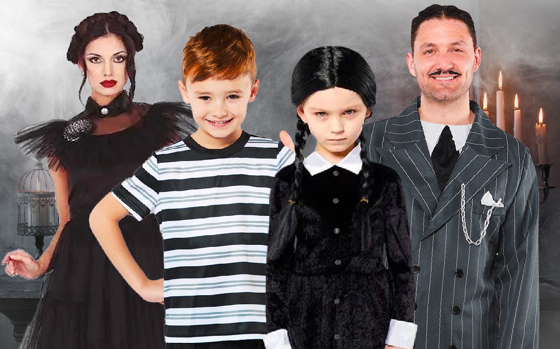 Family Halloween Costume Ideas A family dressed up as the Addams family