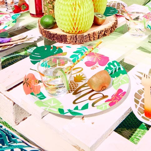 Summer themed napkins and plates 