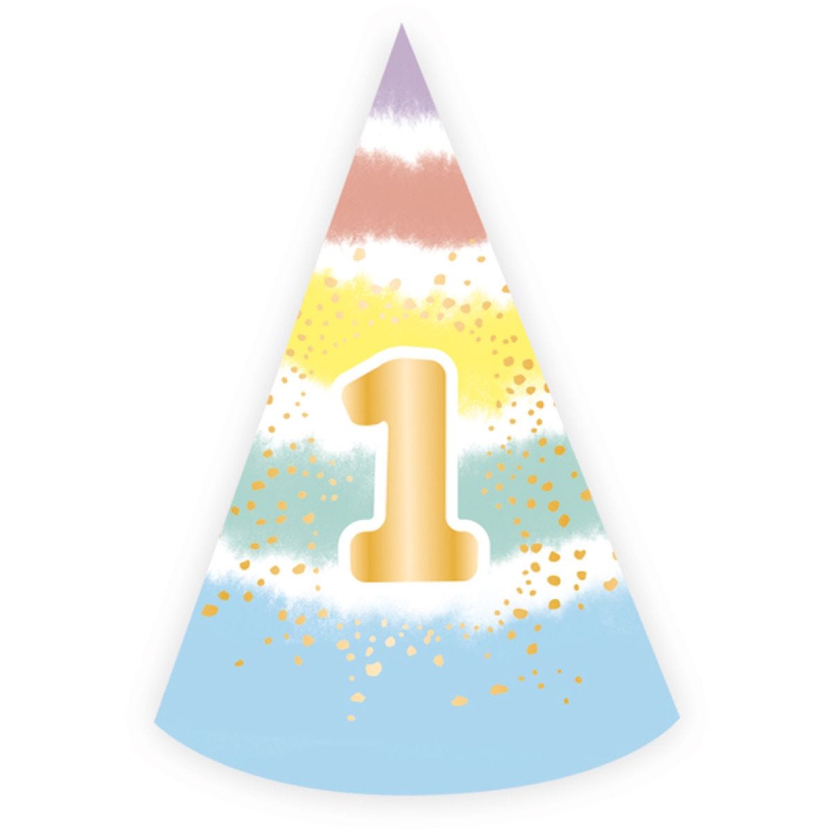 Pastel Rainbow 1st Birthday Party Hat