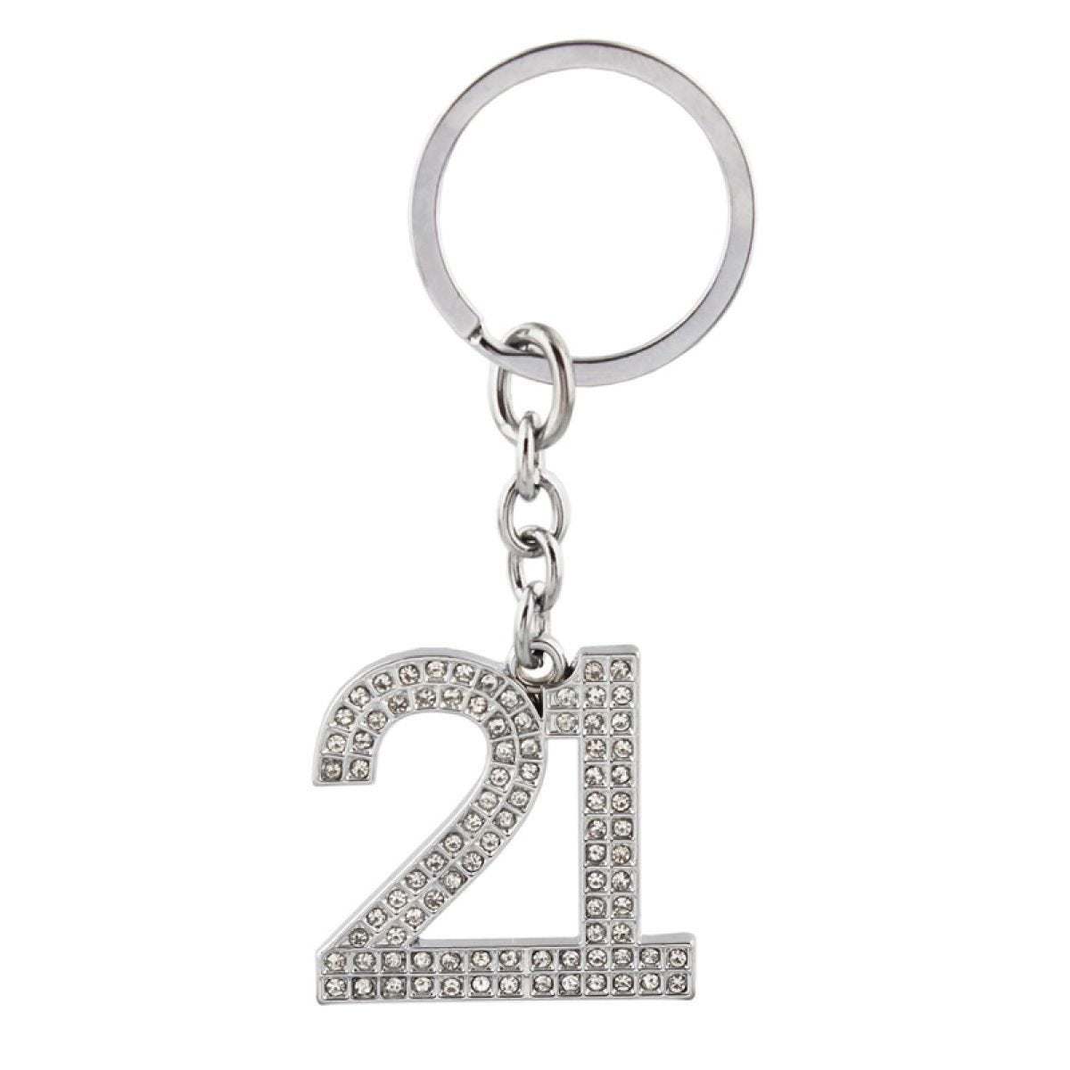 21st Birthday Crystal Keyring