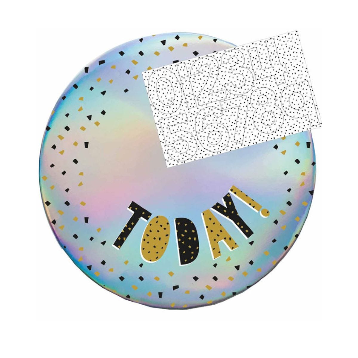 Today! Add-an-Age Black & Gold Badge - 9cm