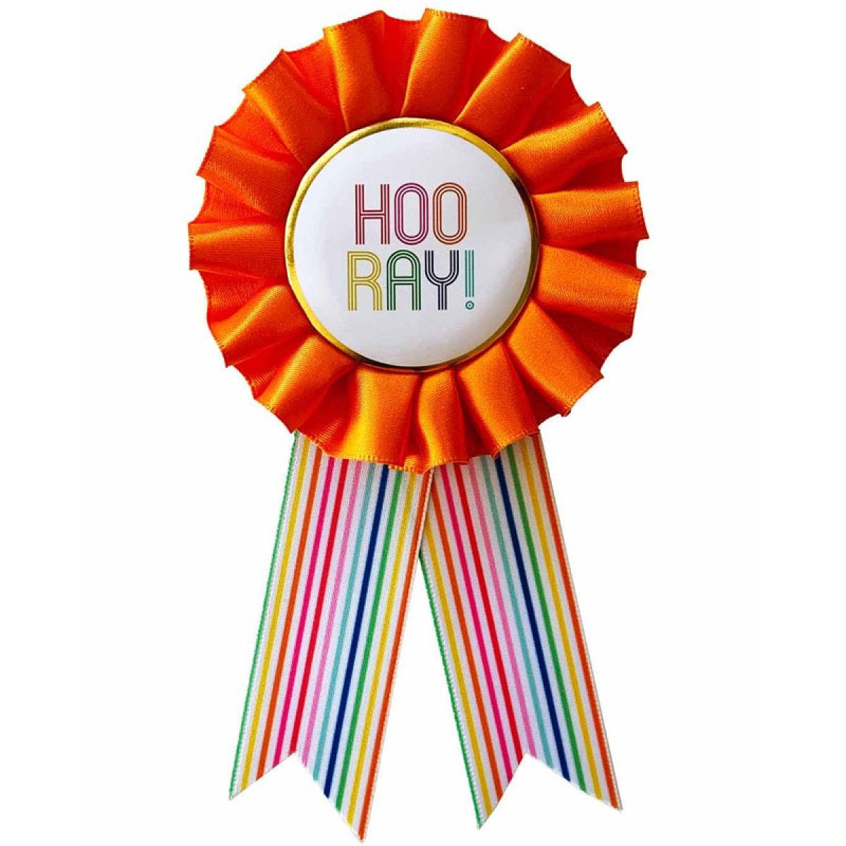 Hooray Ribbon Rosette Badge