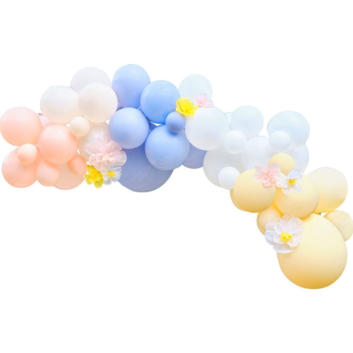 Spring Balloon Arch with Paper Flowers - 60 Balloons