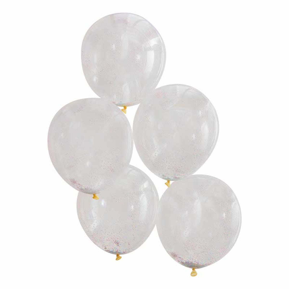 Pastel Assorted Bead Confetti Balloons - 12" Latex (5pk)