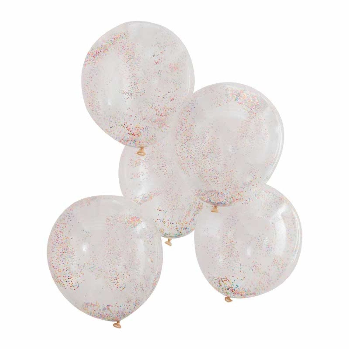 Brights Assorted Bead Confetti Balloons - 12" Latex (5pk)