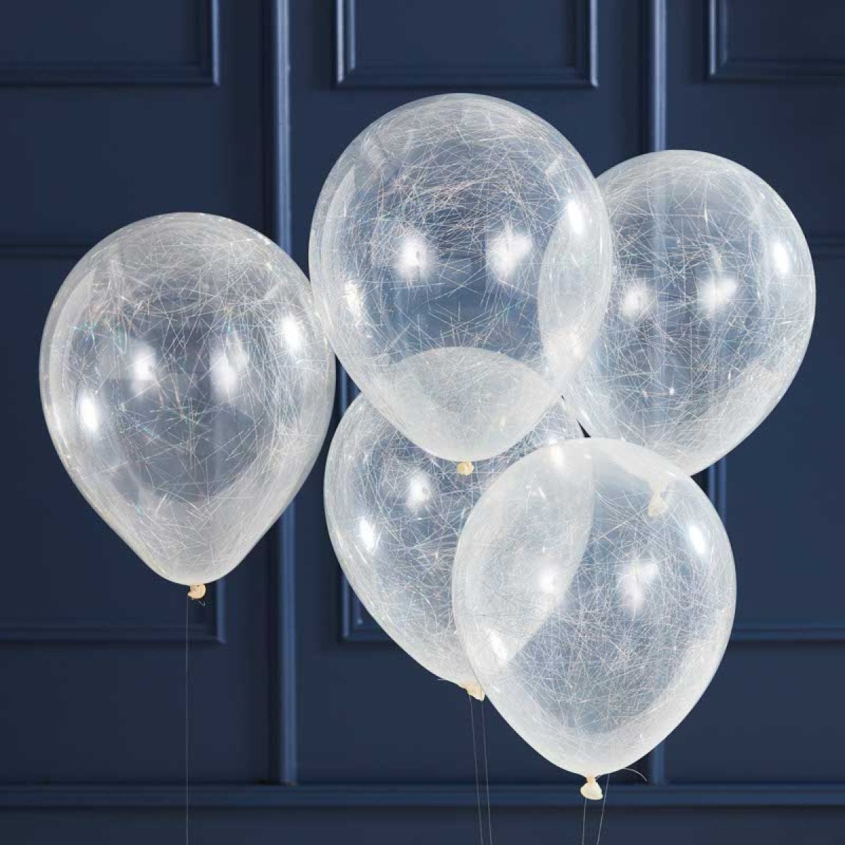 Silver Angel Hair Balloons - 12" Latex (5pk)