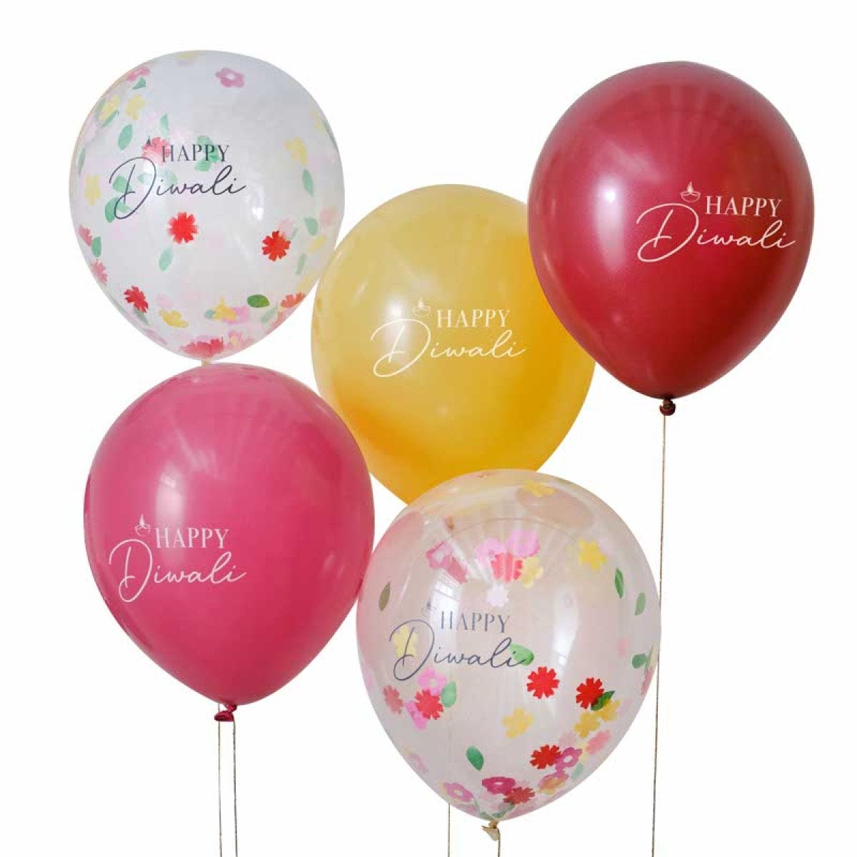Happy Diwali Balloon Bouquet - 12" Latex (5pk)