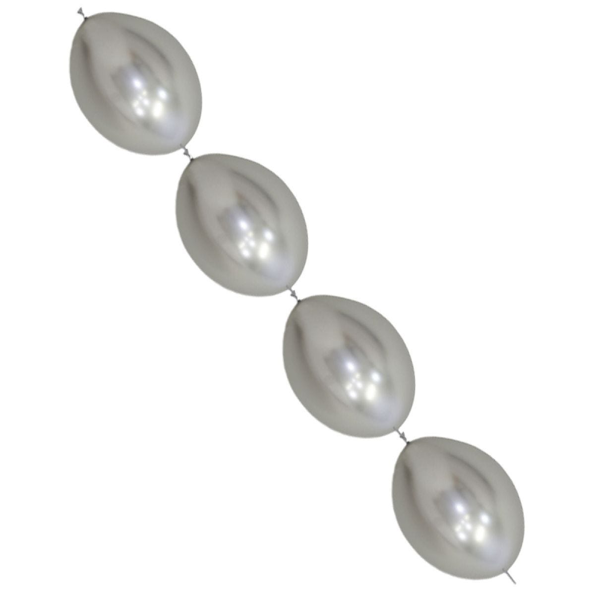 Link-O-Loon Latex Balloons 12" Reflex Silver  (50pk)