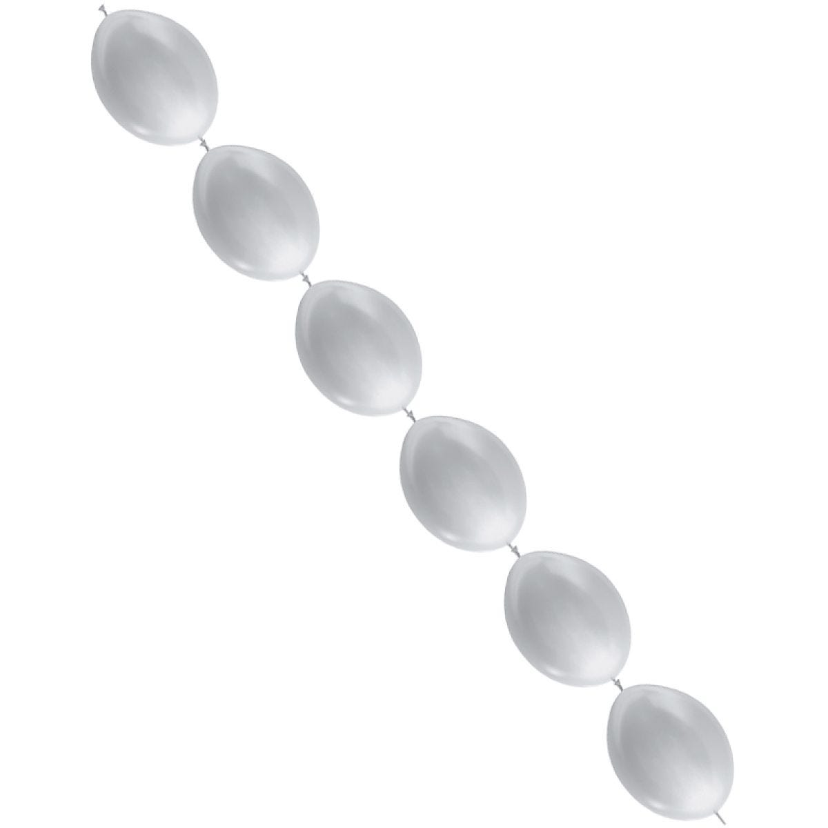 Link-O-Loon Latex Balloons 6" Satin Silver (100pk)