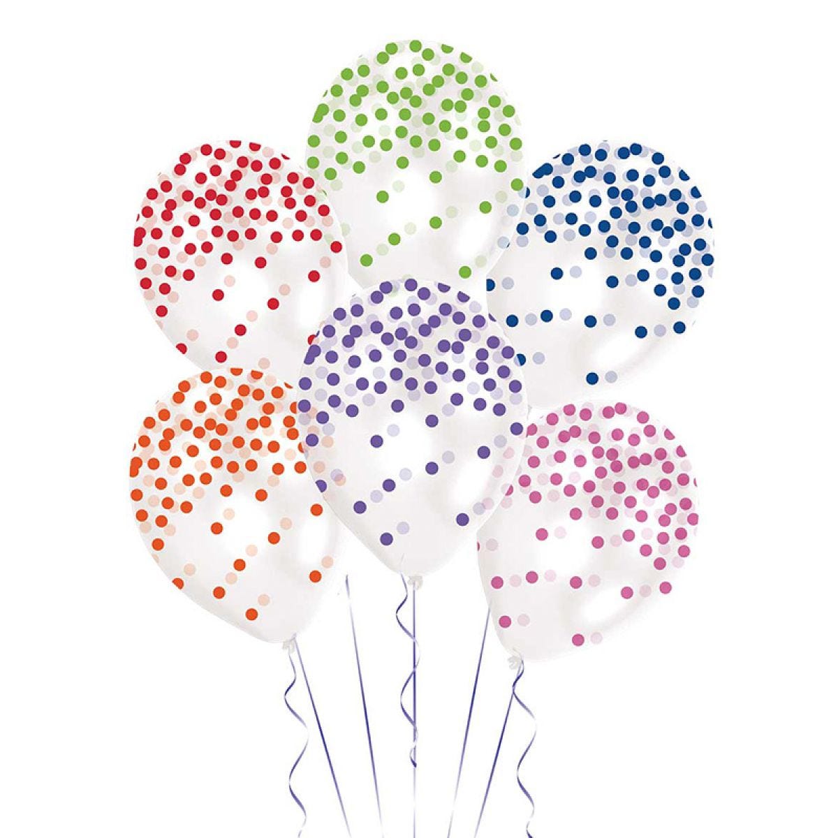 Printed Confetti Assorted Spot Balloons - 11" Latex (6pk)