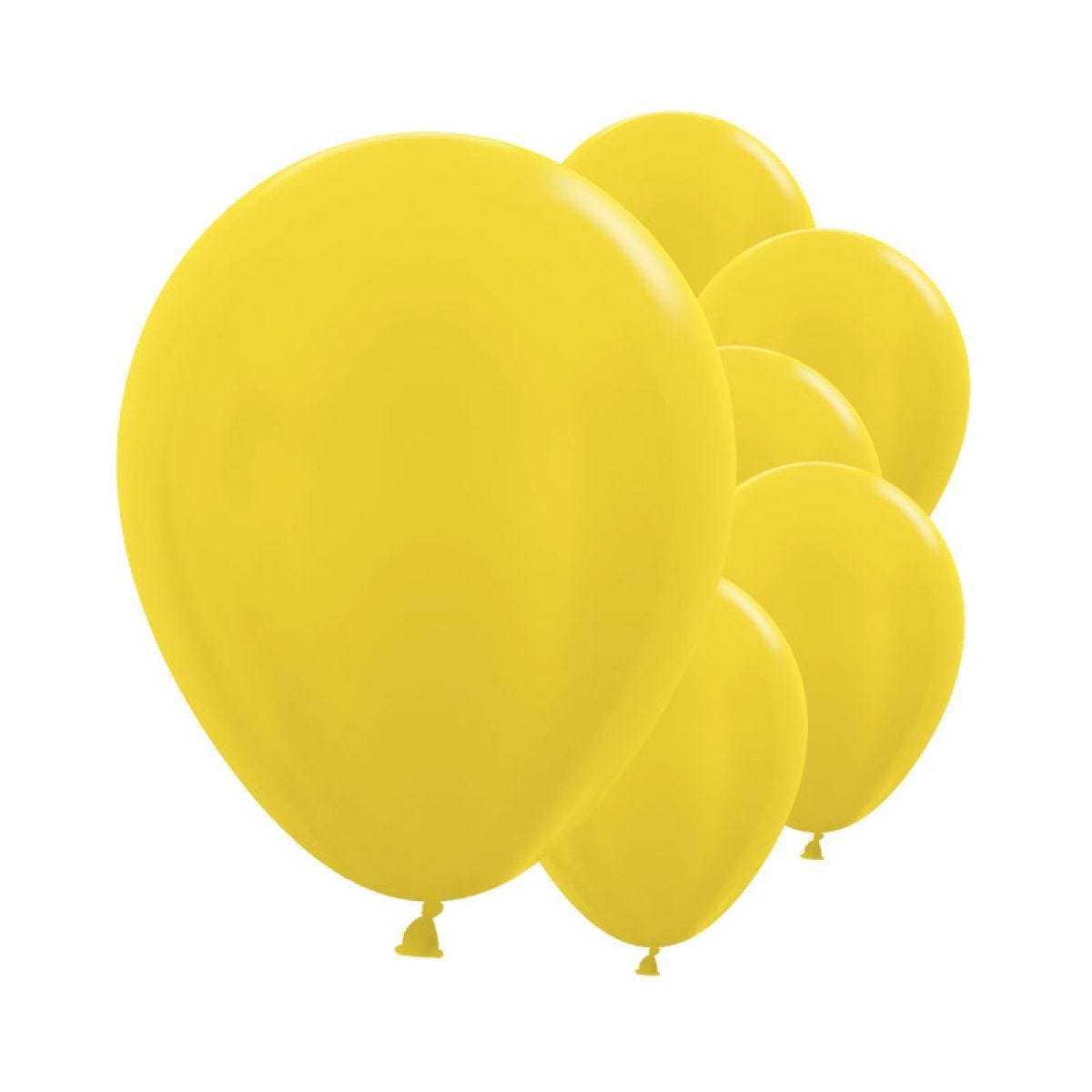 Metallic Yellow Balloons - 12" Latex (25pk)