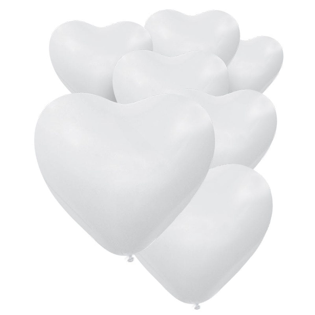 Fashion Heart White Balloons - 12" Latex (50pk)