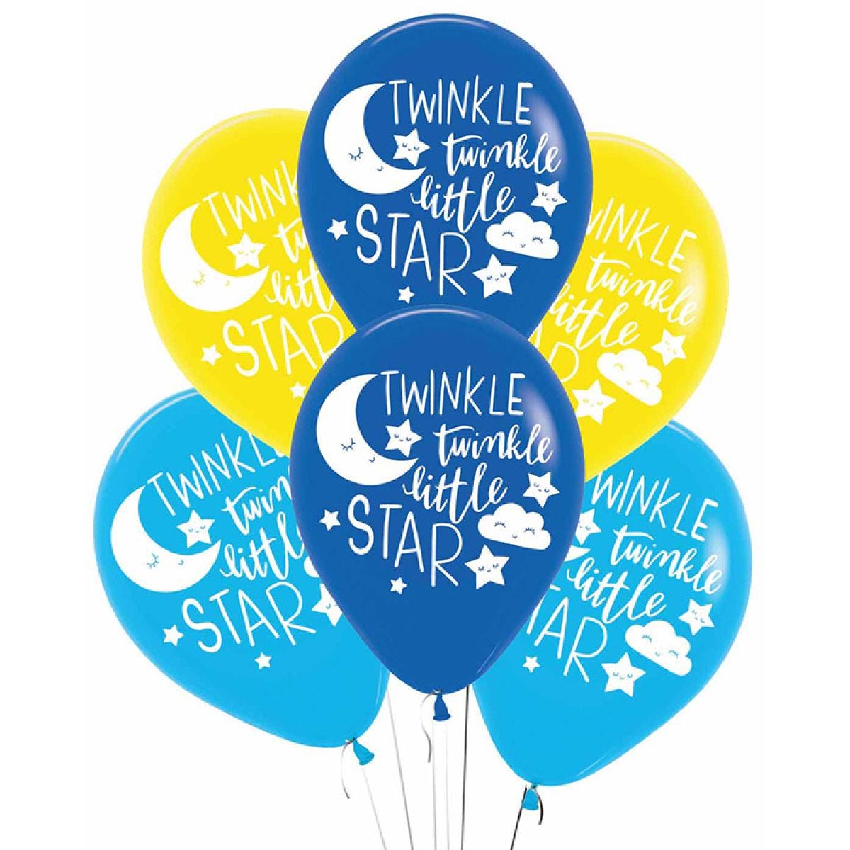 Twinkle Little Star 4 Sided Latex Balloons - 11" (6pk)
