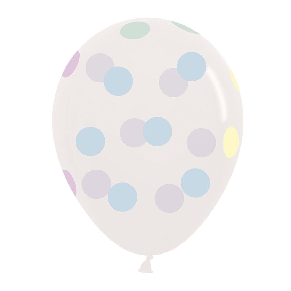 Crystal Clear Large Pastel Dots - 12" Latex Balloons (25pk)