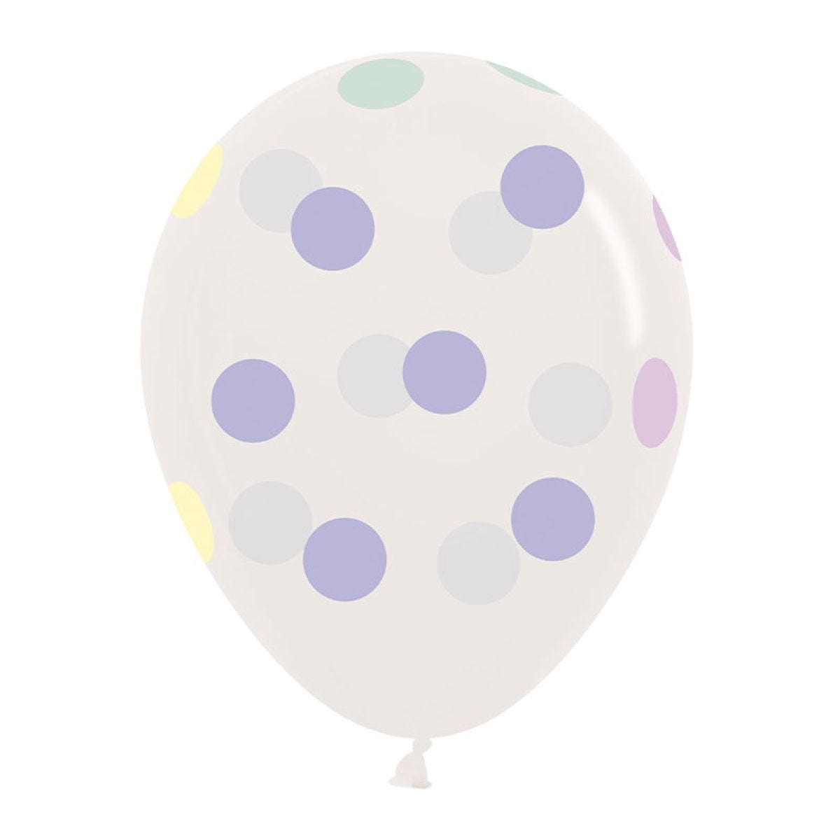 Crystal Clear Large Pastel Dots - 12" Latex Balloons (25pk)