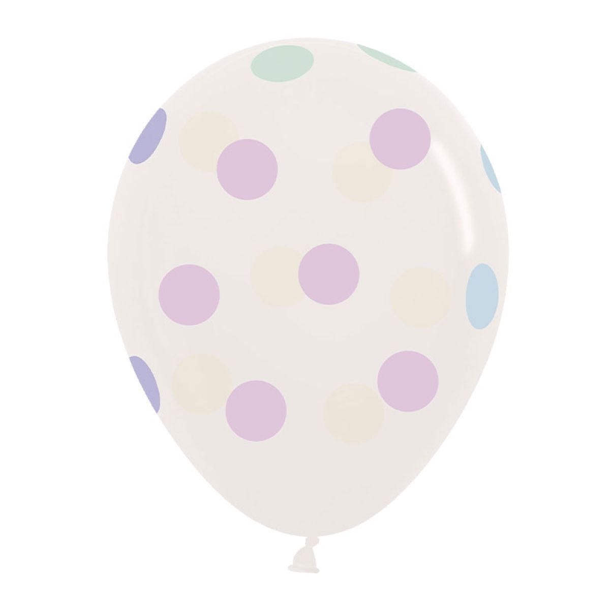 Crystal Clear Large Pastel Dots - 12" Latex Balloons (25pk)