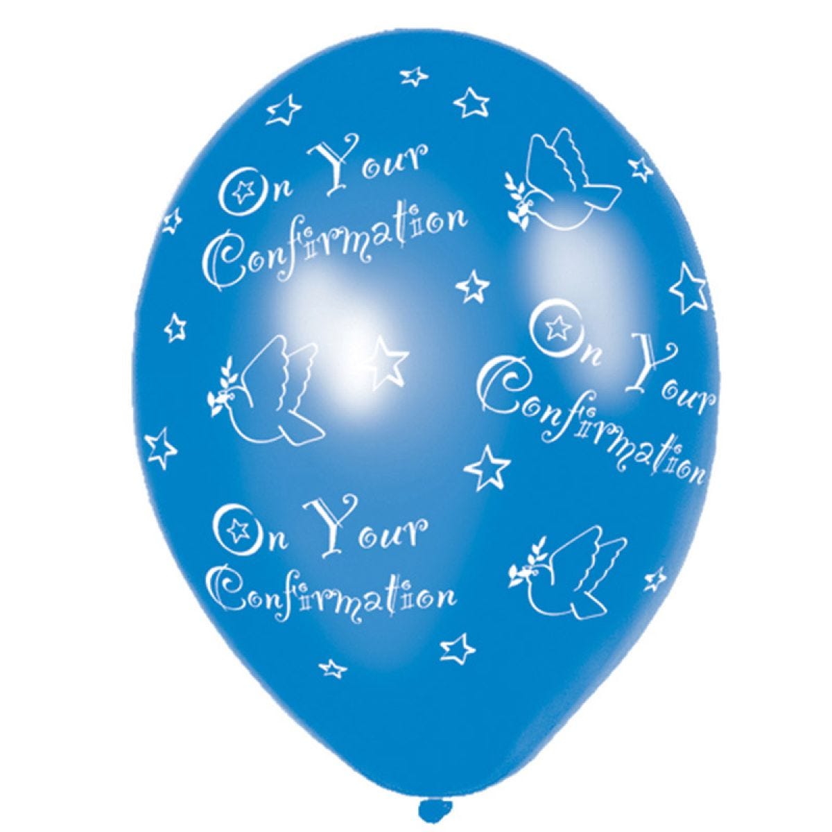 Confirmation Blue Printed - 11" Latex Balloons (6pk)