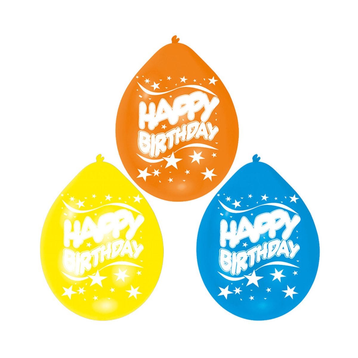 Assorted Multicolour Happy Birthday - 9" Latex Balloons (10pk)
