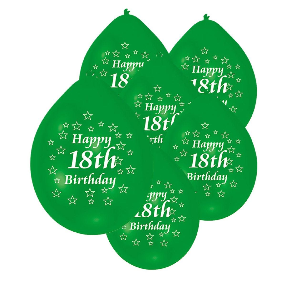 Assorted Multicolour Happy 18th Birthday - 9" Latex Balloons (10pk)