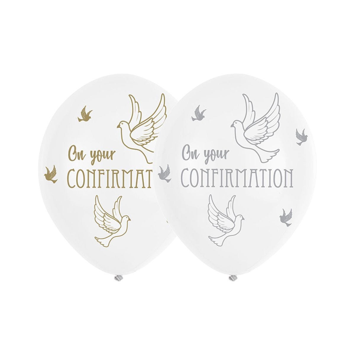 Confirmation Day Dove Pattern - 11" Latex Balloons (6pk)
