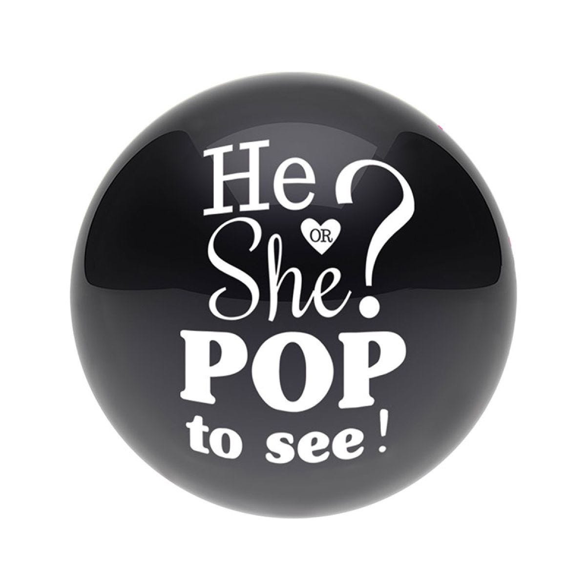 He or She Printed Pop to See - 24" Latex Balloon