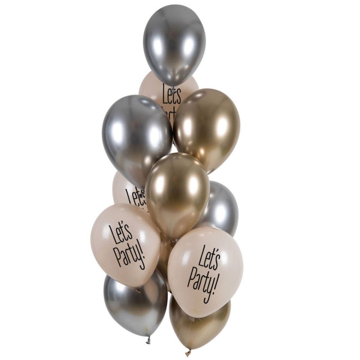 Let&apos;s Party Gold & Silver Balloons - 12" Latex (12pk)