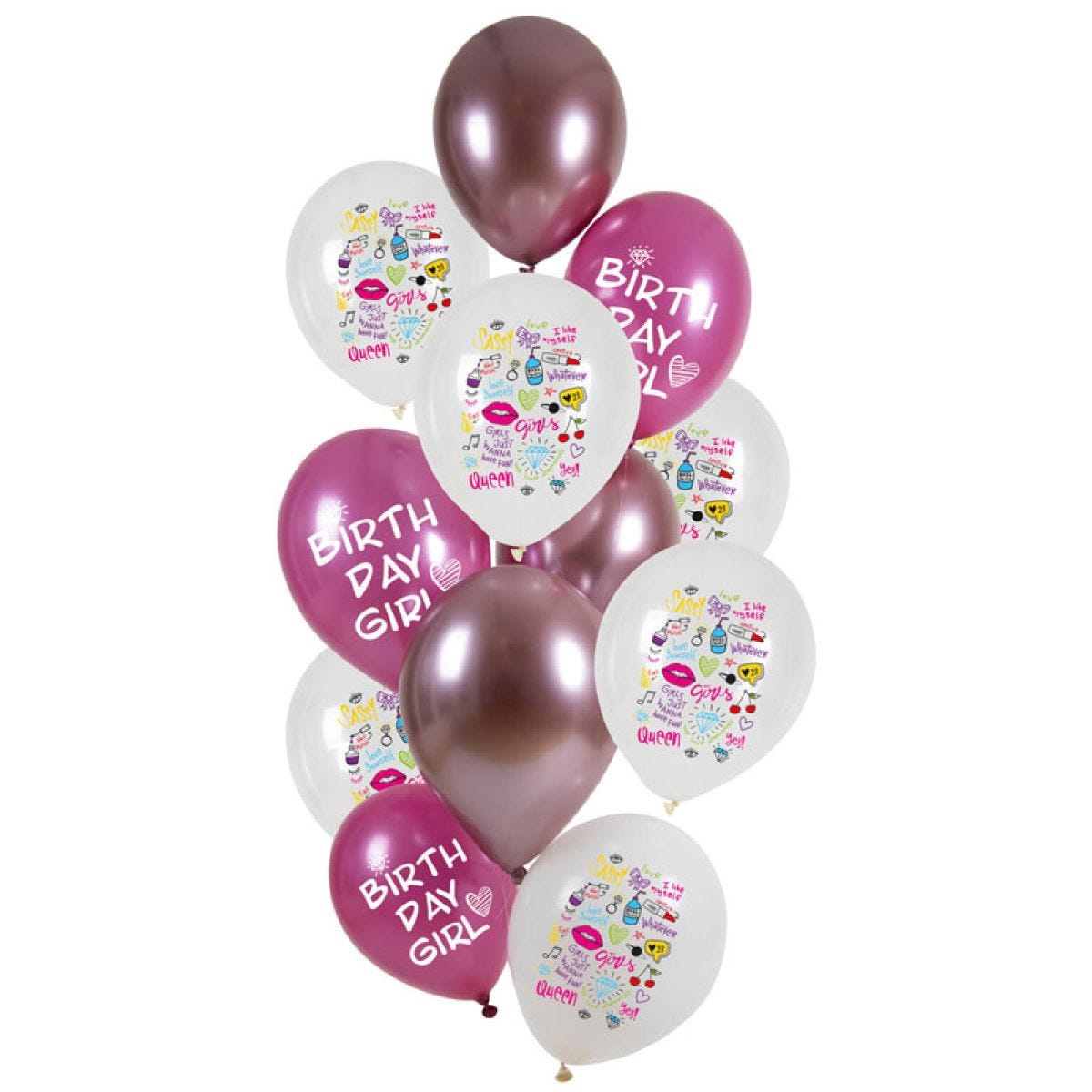Birthday Girl Balloons - 12" Latex (12pk)