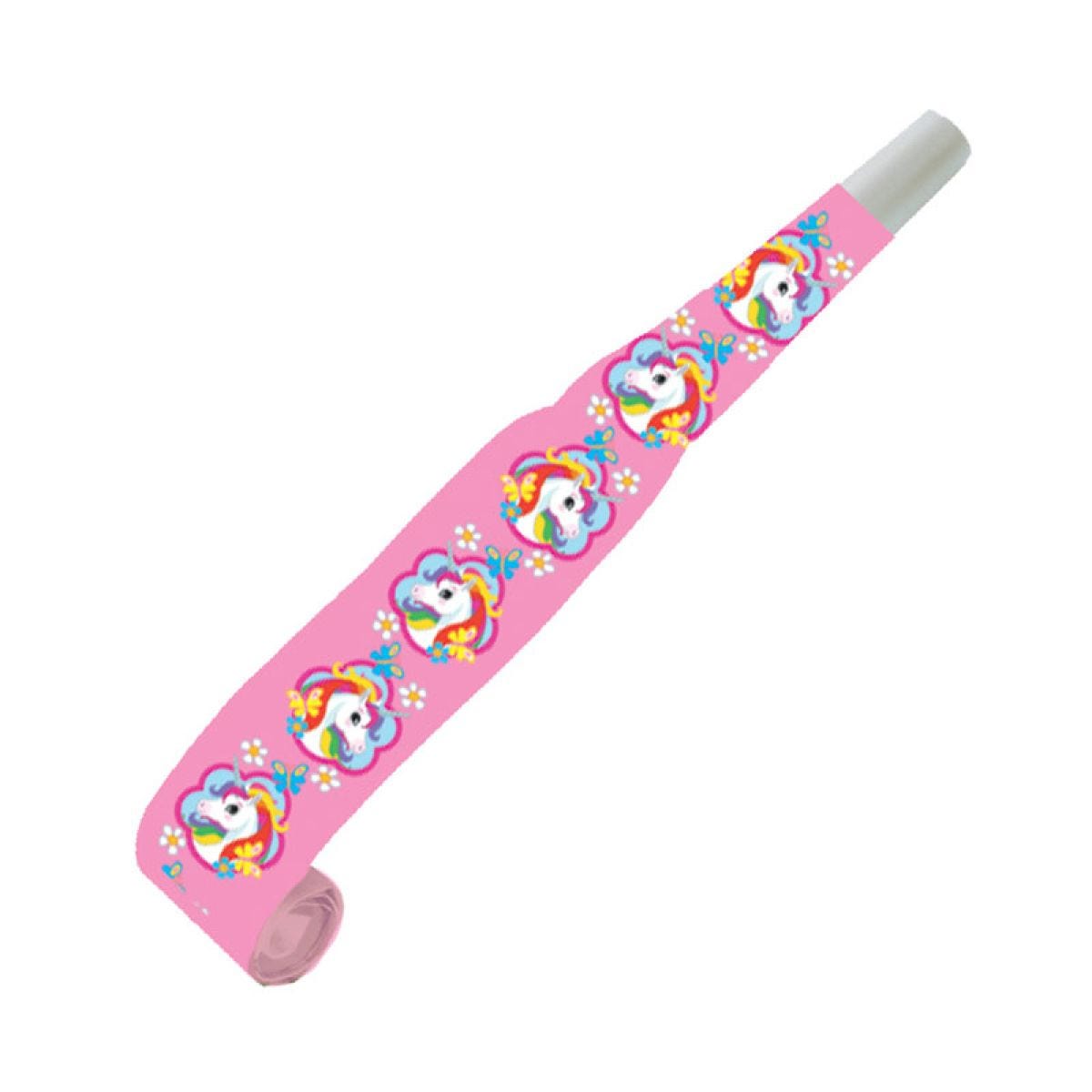 Rainbow Unicorn Noisemaker Blowouts - 30cm (8pk)