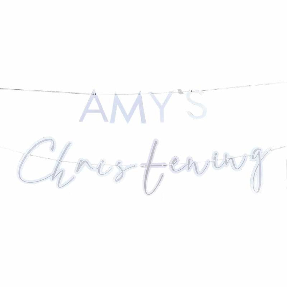 Customisable Christening Paper Banner - 1.5m