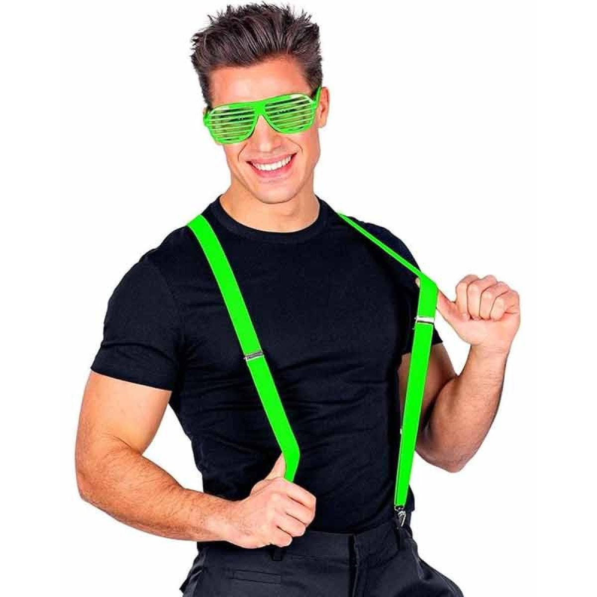 Neon Green Braces Adult