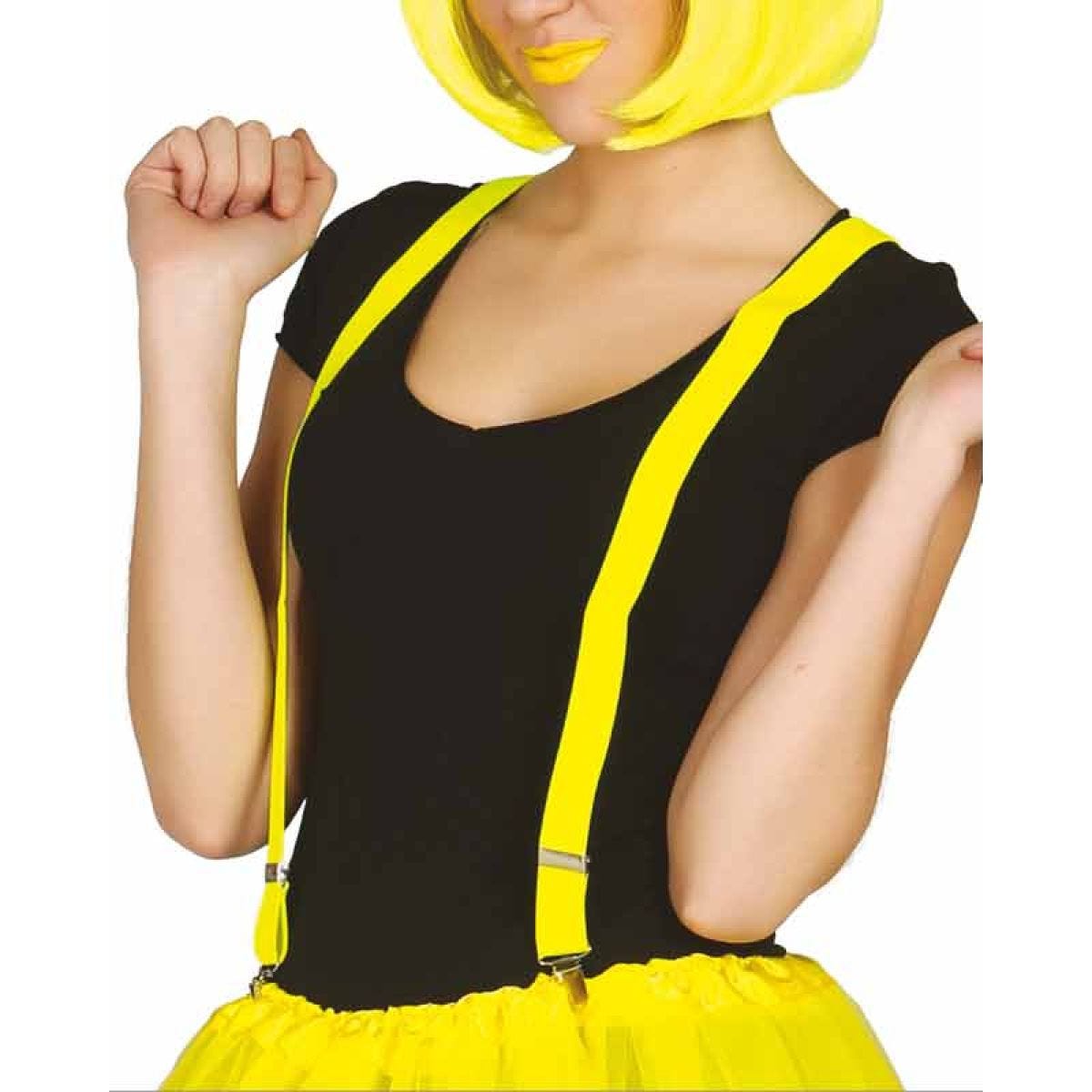 Neon Yellow Braces Adult