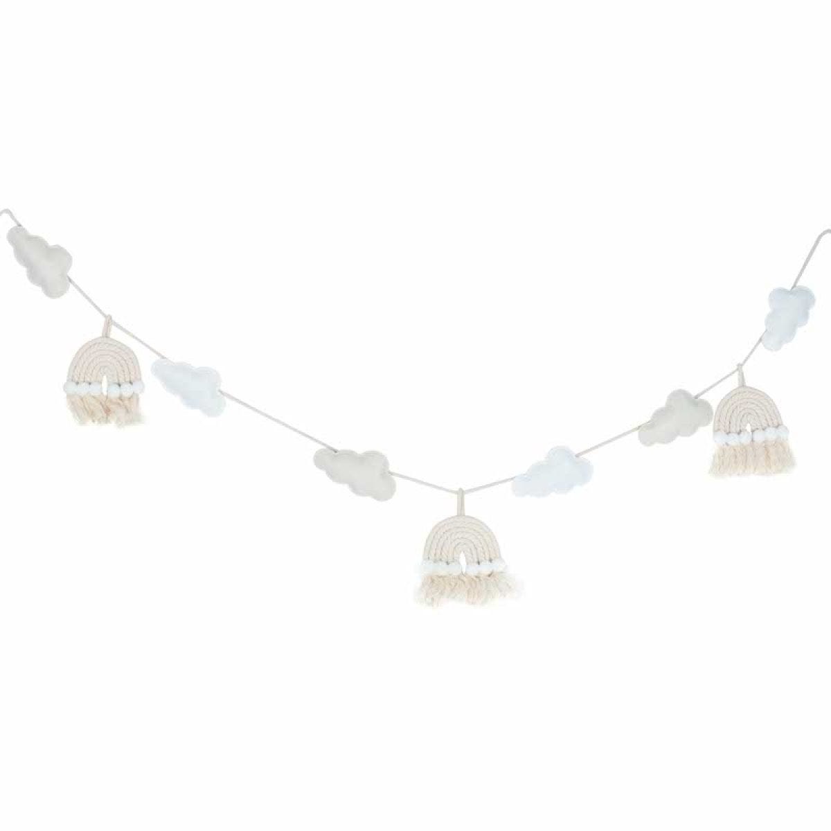 Cloud & Rainbows Macrame Fabric Bunting - 2m