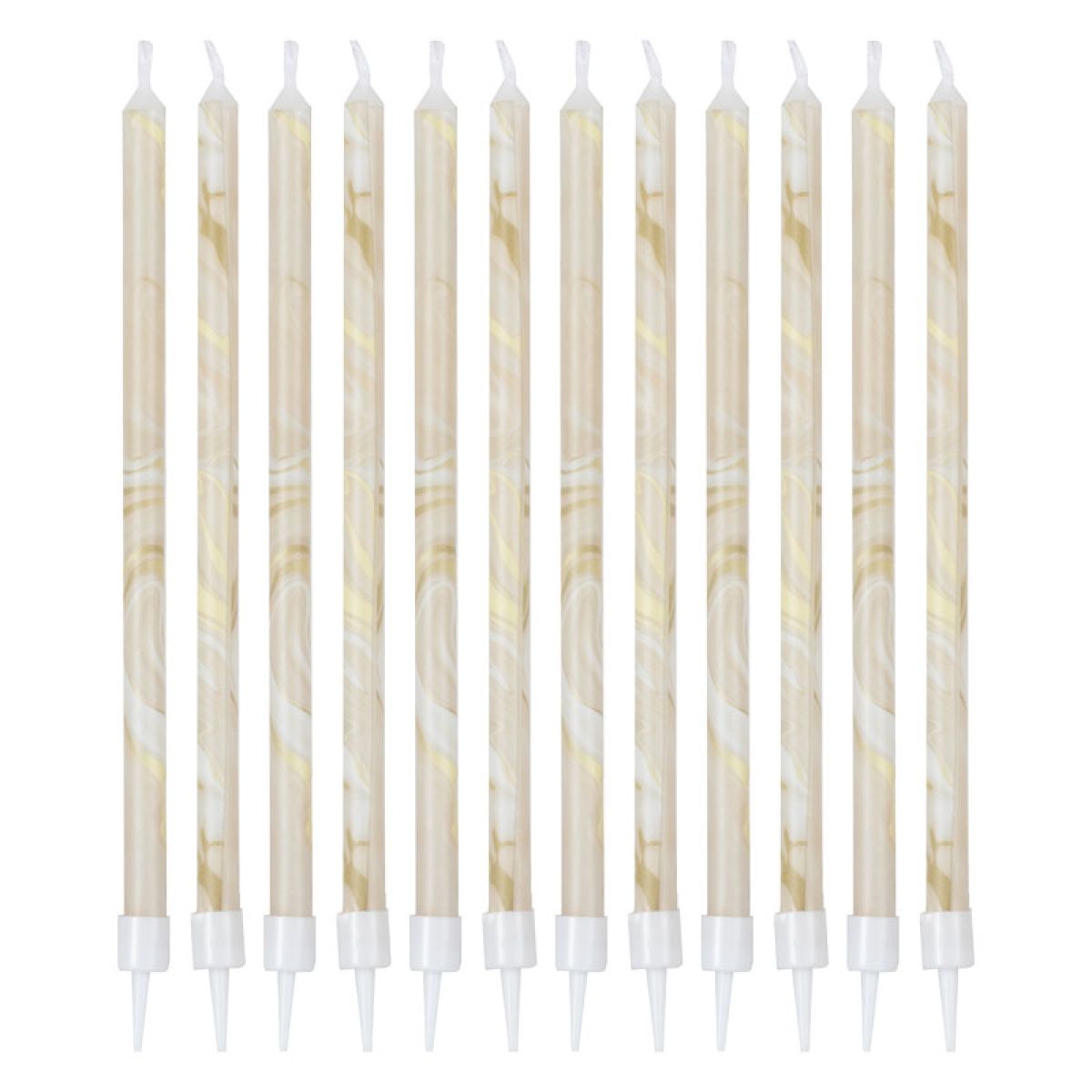 Neutral Marble Candles - 18cm (12pk)
