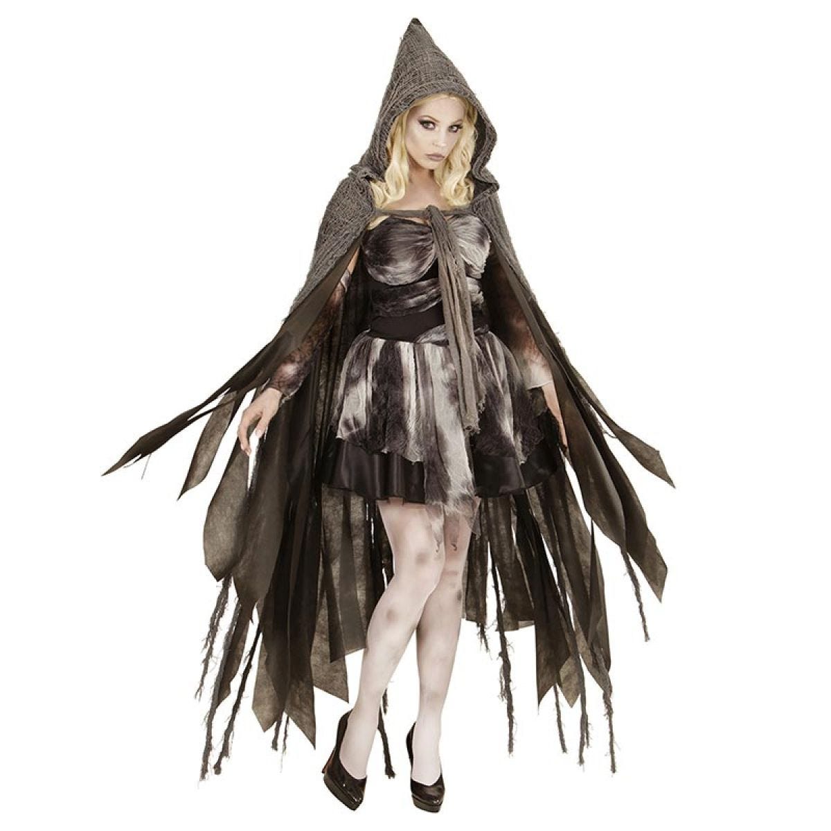 Grey Shredded Cape - 165cm