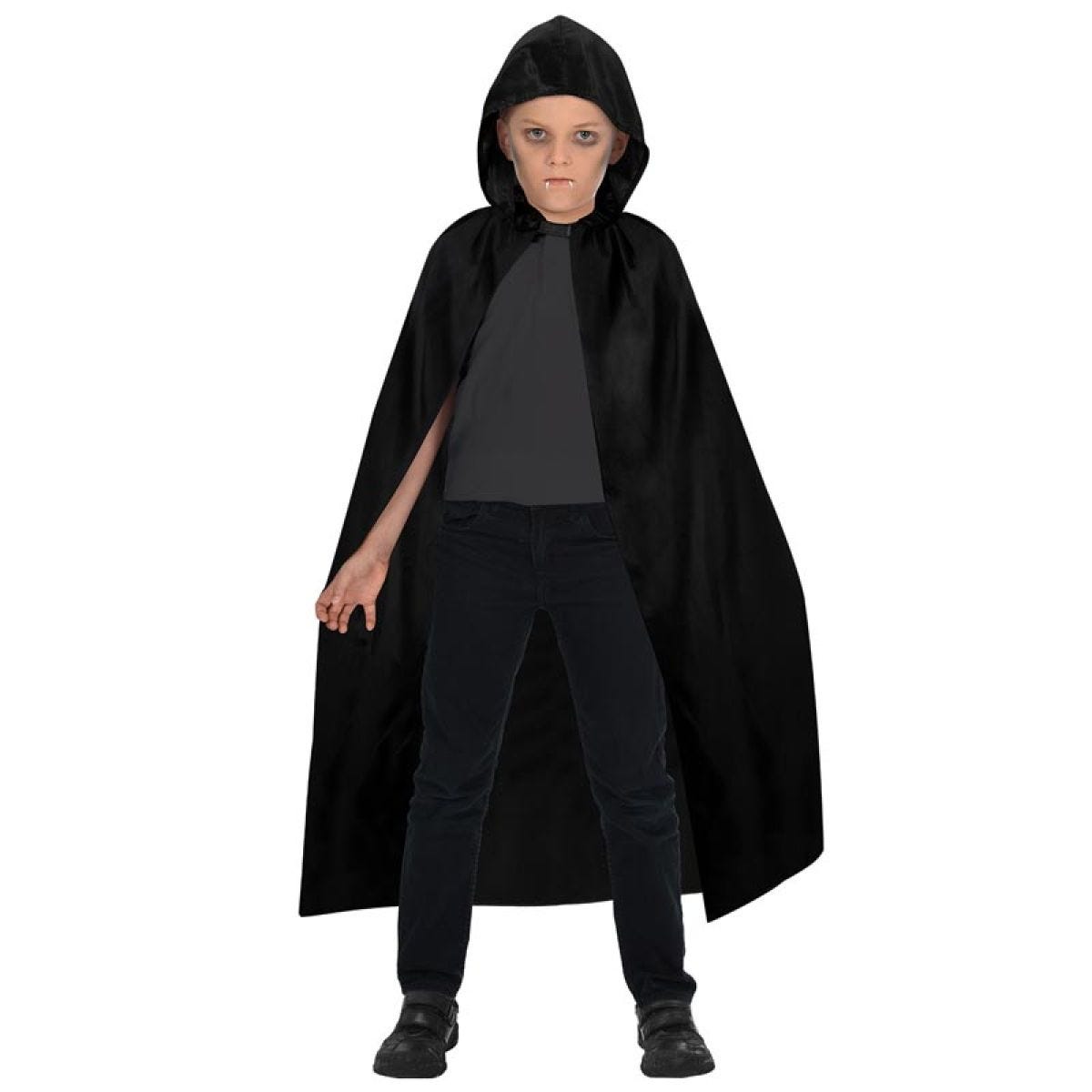 Black Hooded Cape - Child