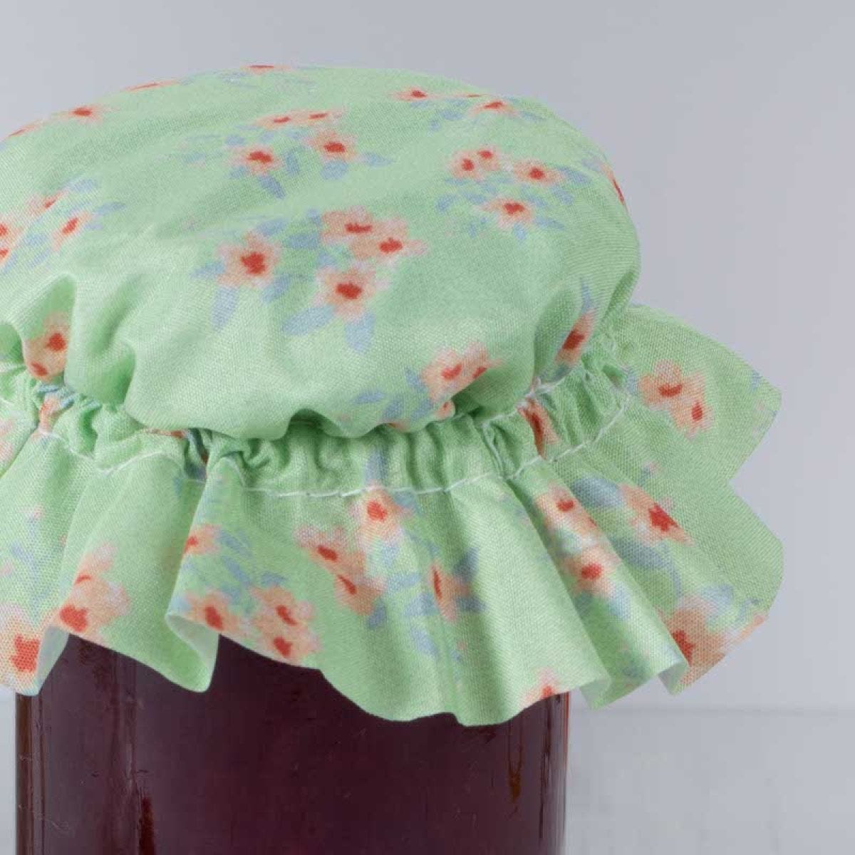 Green Floral Large Fabric Jam Jar Toppers (20pk)