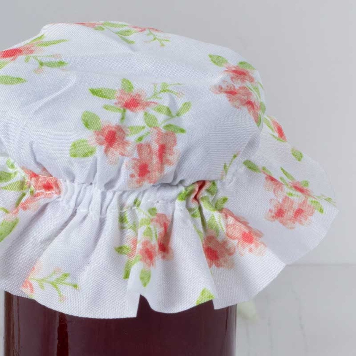 White Floral Large Fabric Jam Jar Toppers (20pk)