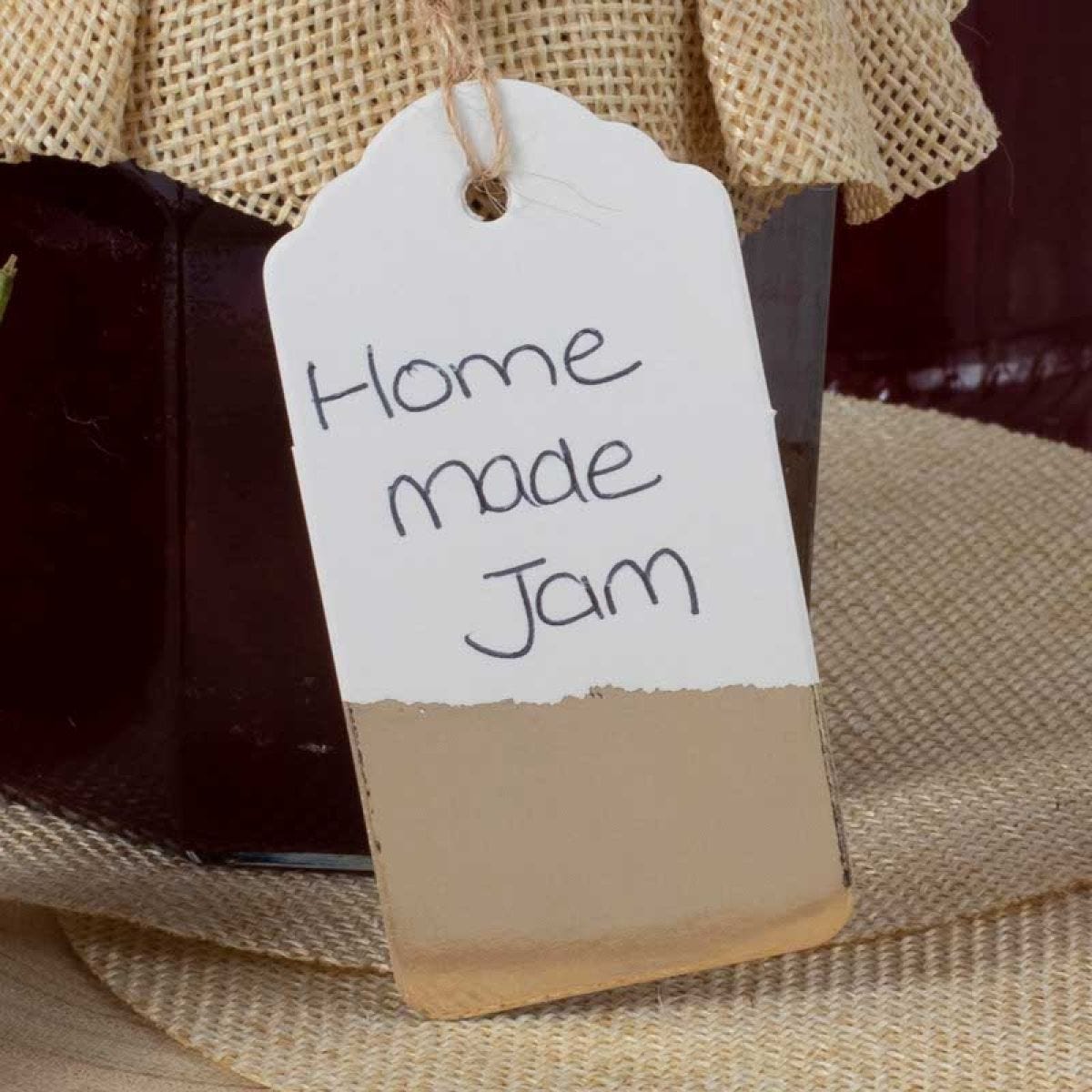 White & Gold Jam Jar Labels (8pk)