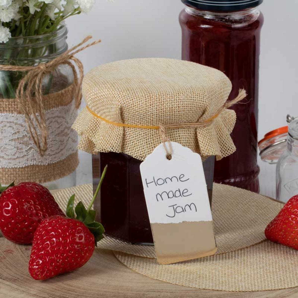 White & Gold Jam Jar Labels (8pk)