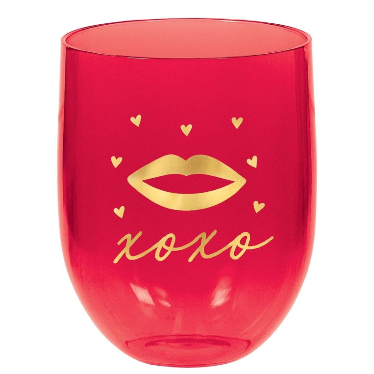 Lips Stemless Plastic Wine Glass - 398ml