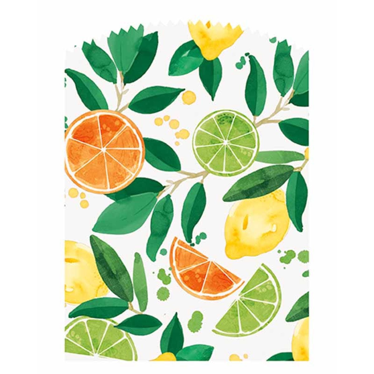 Citrus Fruit Paper Treat Bags with Stickers (6pk)