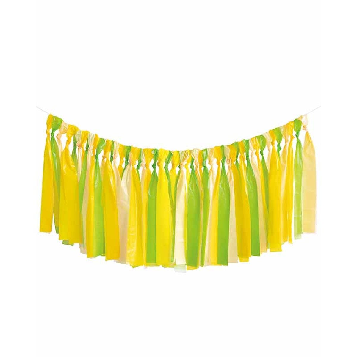 Lime Green, Yellow, & Light Yellow Plastic Fringe Photo Backdrop Kit