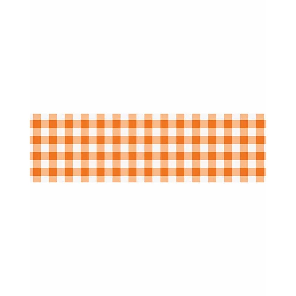 Orange Gingham Kraft Paper Table Runner - 2.2m
