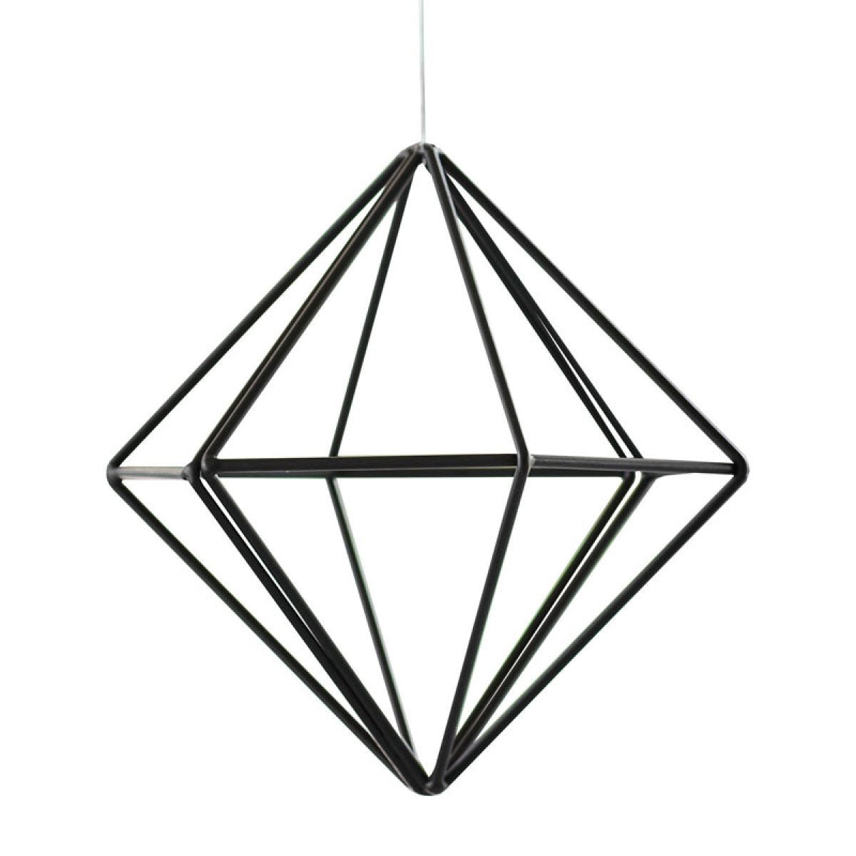 Black Metal Geometric Hanging Decoration - 15cm