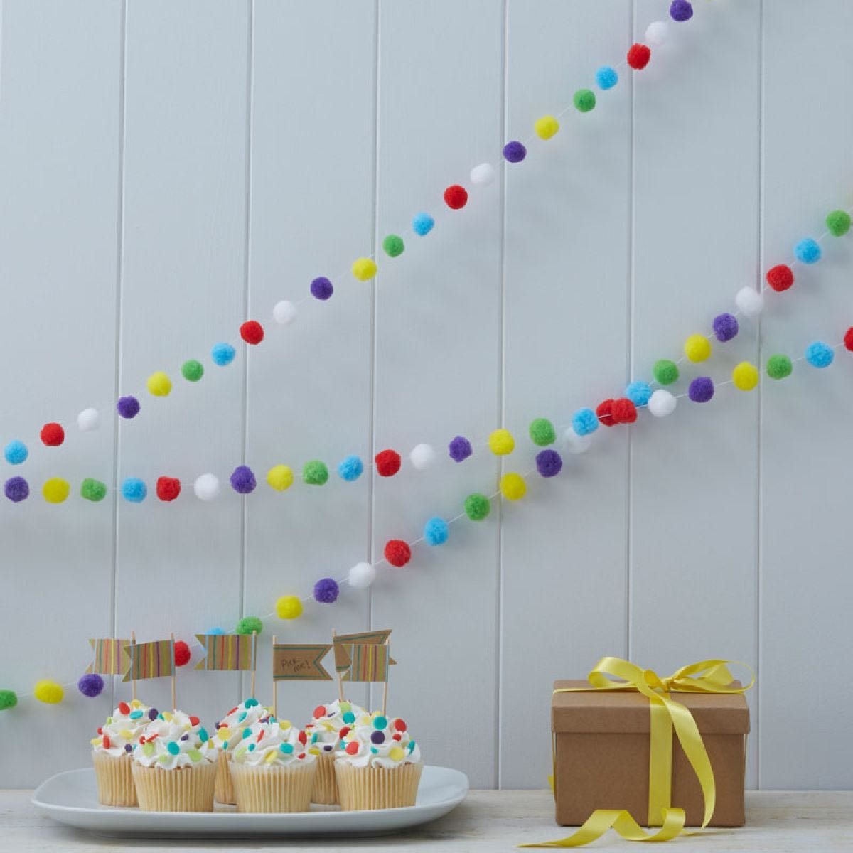 Multicoloured Pom Pom Garland - 3m
