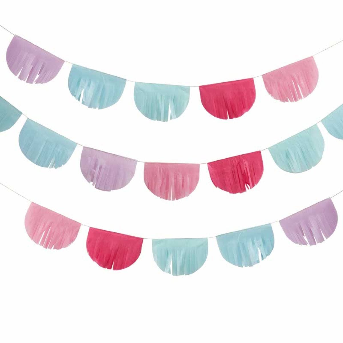 Pastel Tissue Paper Fringe Bunting - 3m