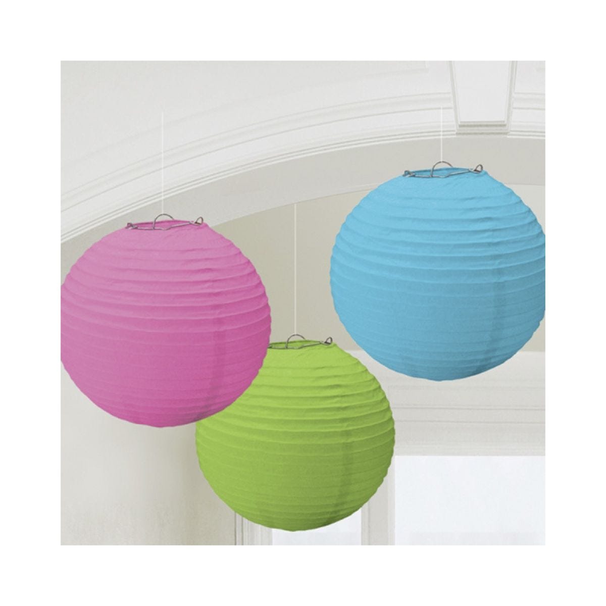 Multicoloured Paper Lantern Decorations - 24cm