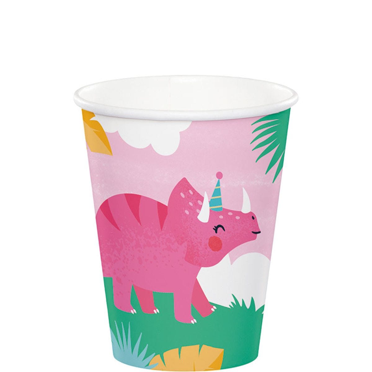 Girl Dino Paper Cups - 256ml