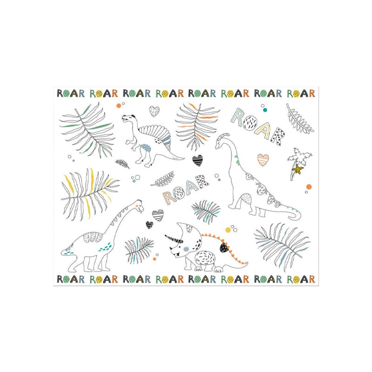 Dino Roars Colour-In Placemats (6pk)