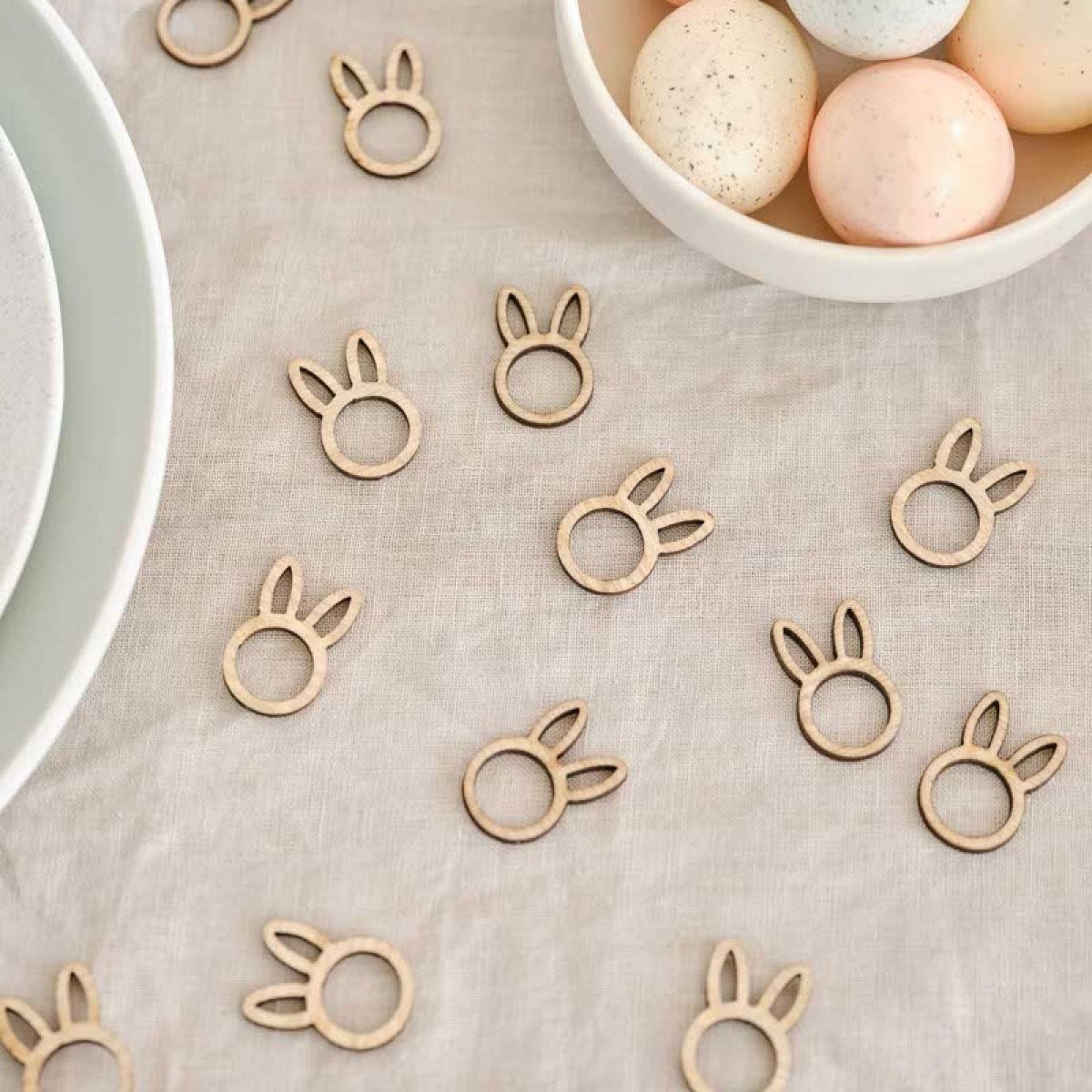 Wooden Easter Bunny Table Confetti (24pk)